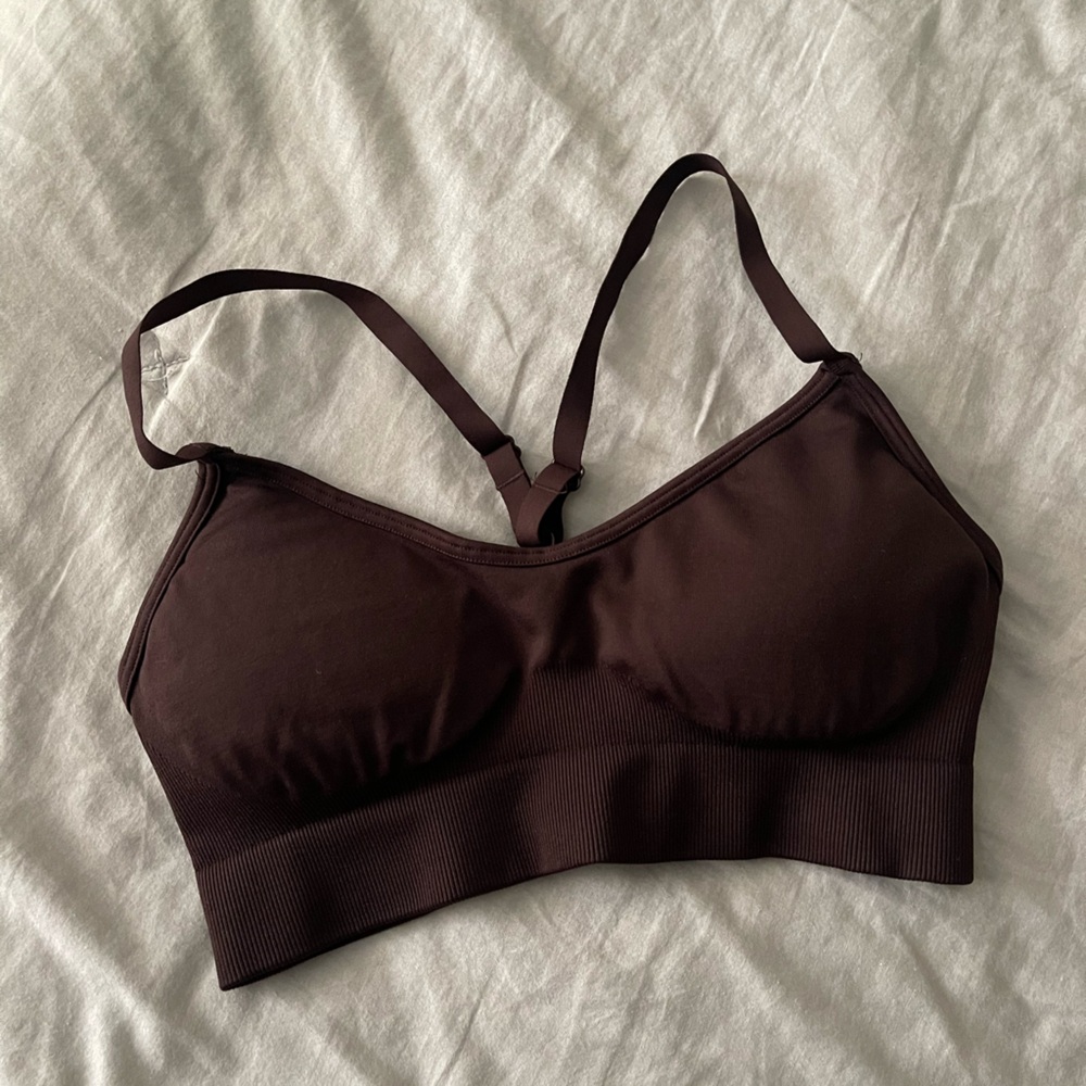 Brown gymshark sports bra